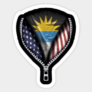 Antiguan & Barbudan Flag  Antigua & Barbuda Flag American Flag Zip Down - Gift for Antiguan & Barbudan From Antigua & Barbuda Sticker